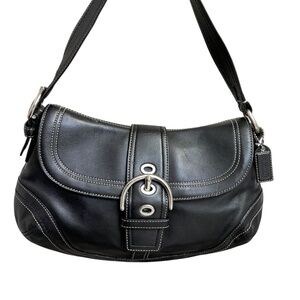 Coach vintage y2k f10910 black leather large soho hobo bag